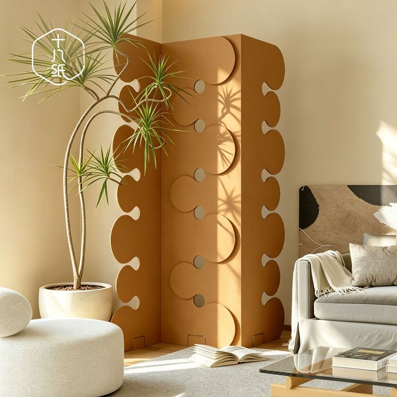 Partition Screen Divider - Eighteen-Piece Corrugated Cardboard Office Partition, Indoor
