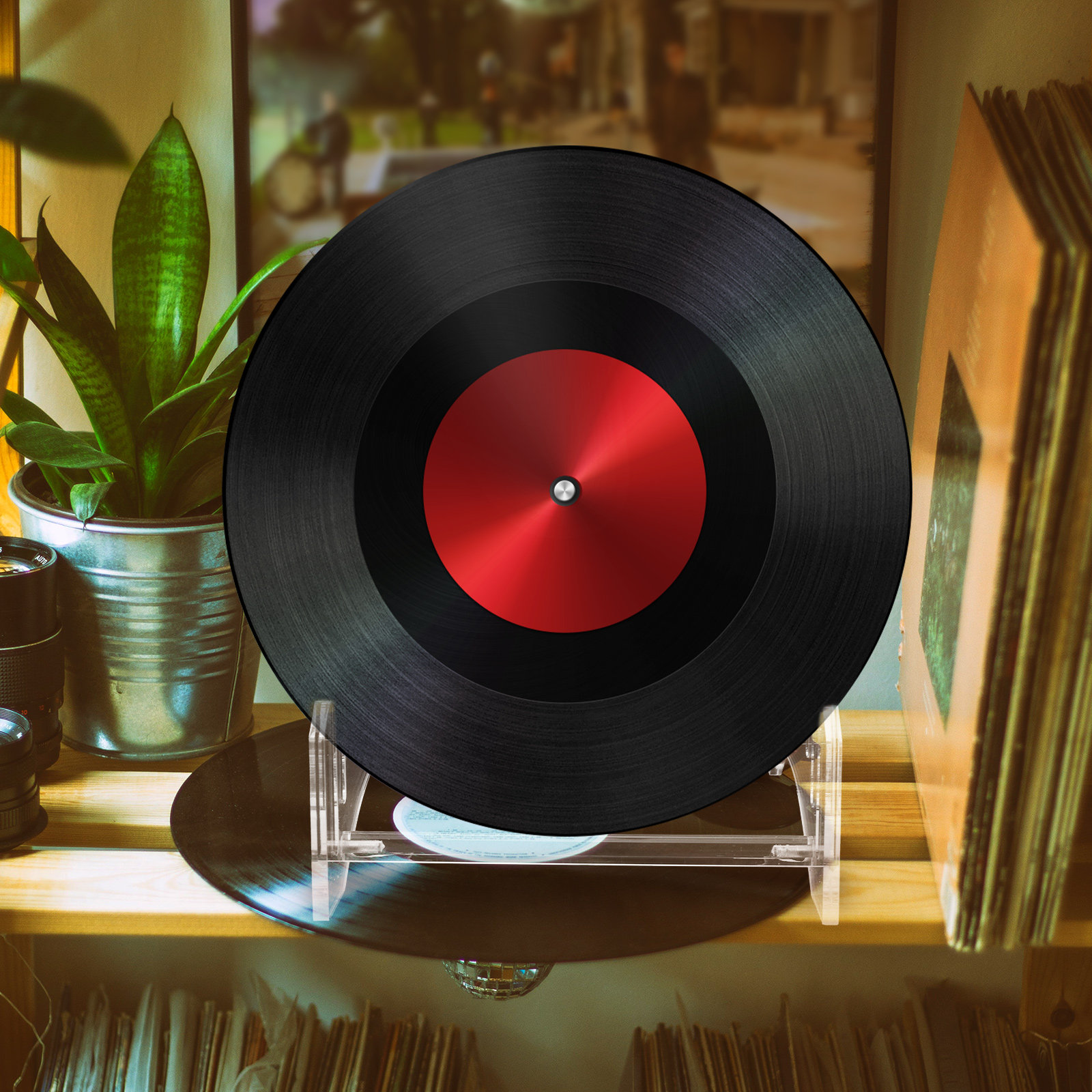 Tiered Acrylic Record Display  - Bookshelf recension och pris
