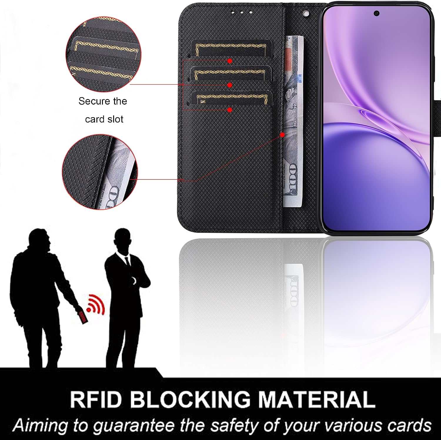 Plain Leather Flip Wallet Case - Bookshelf recension och pris