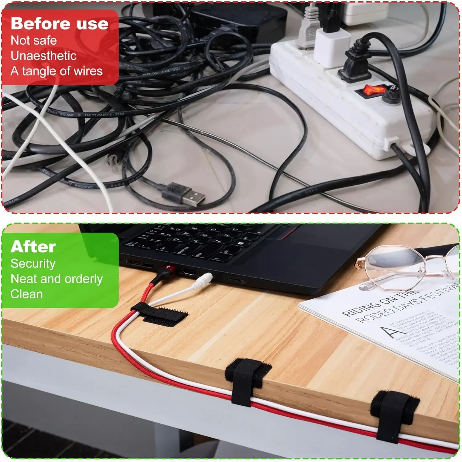 Reusable Cable Ties Fastening  - Desk Organizer recension och pris