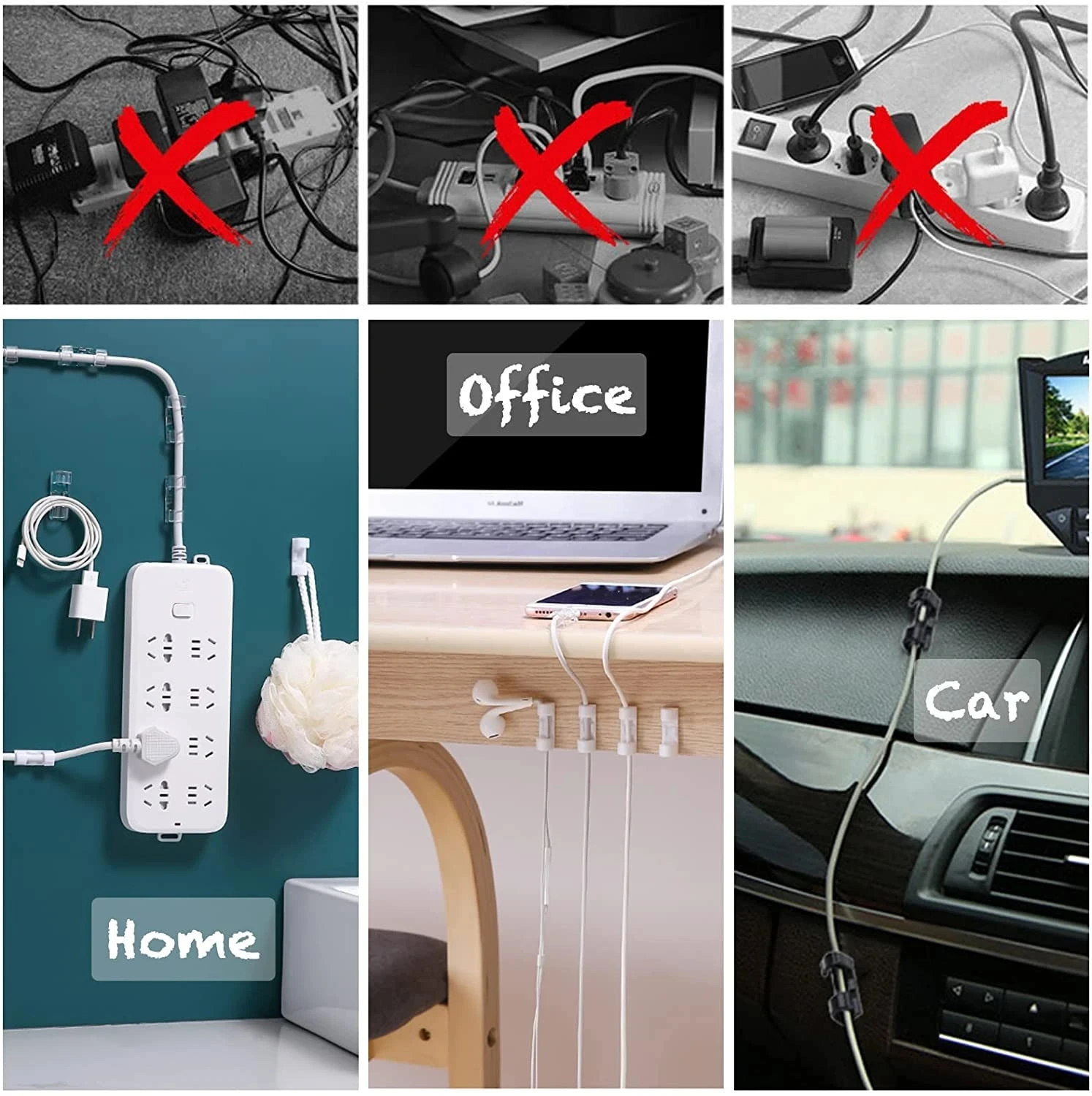 Cable Clips Organizer Drop Wir - Desk Organizer recension och pris